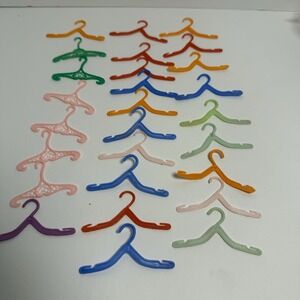 Barbie Doll Clothing Hangers Assorted‎ Styles And  Colors Vintage Lot Of 28